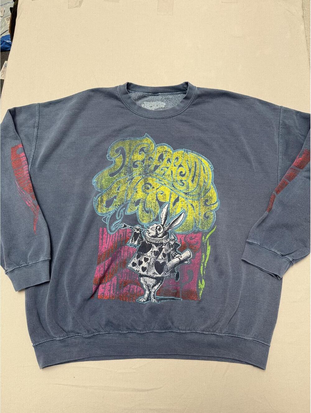 Jefferson Airplane Merch White Rabbit Song Crewneck S/M